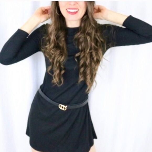 MADEWELL City Block Ribbed Mock Neck Dress Womens Small A-Line Academia Preppy - Picture 8 of 16